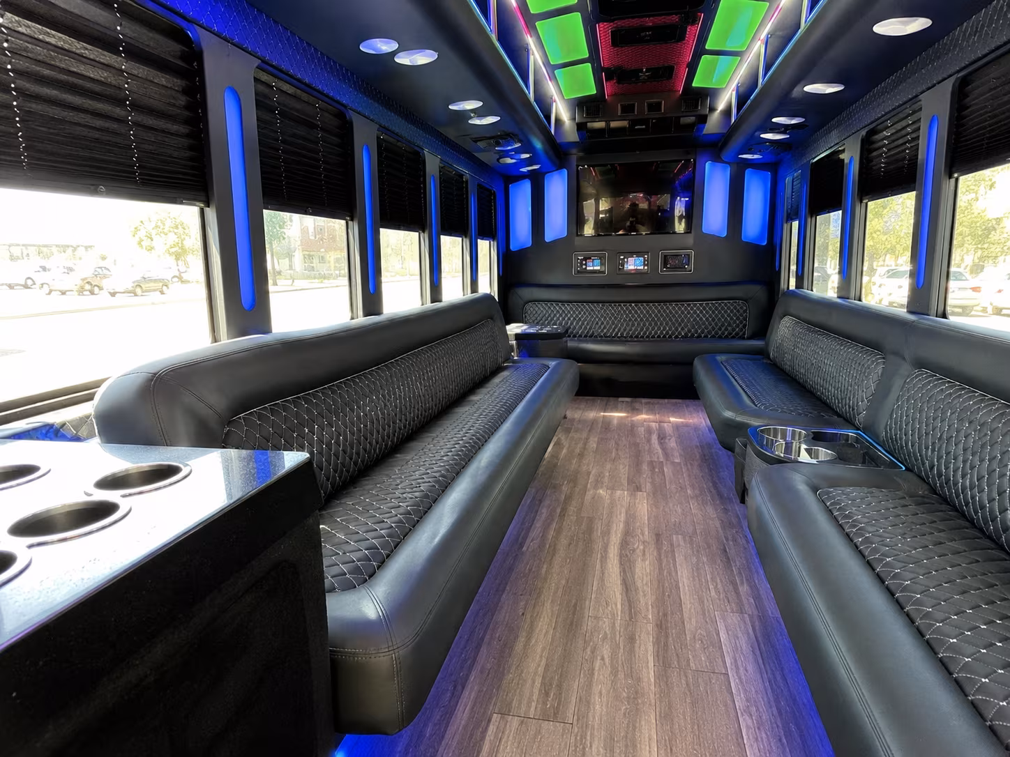 jacksonville 15 passenger party bus inside