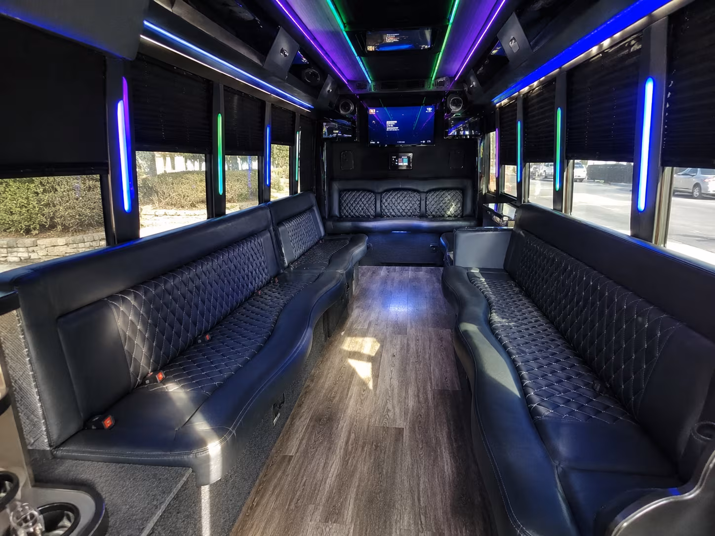 jacksonville 15 passenger party bus interior