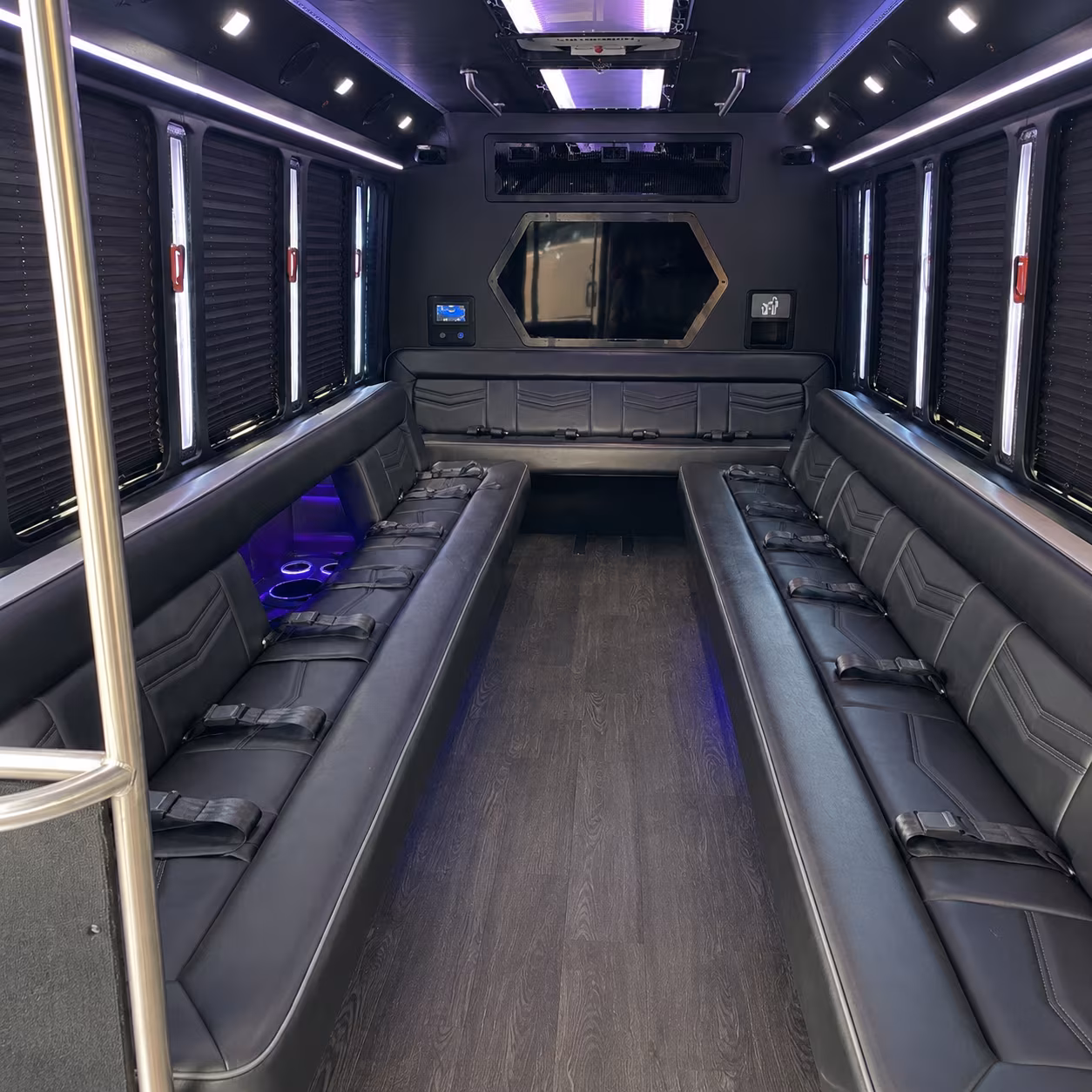 jacksonville 18 passenger party bus interior