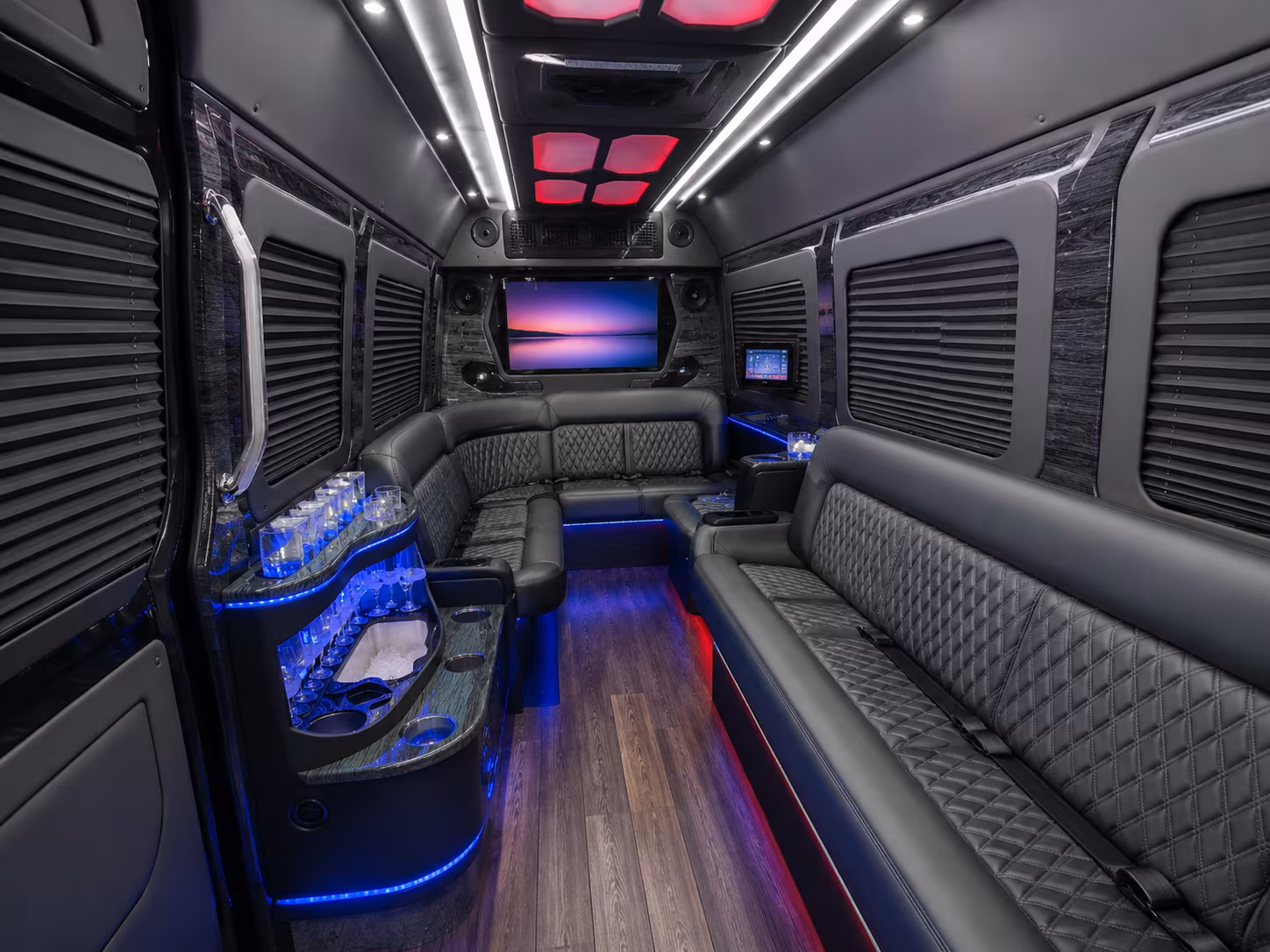 jacksonville 20 passenger party bus inside