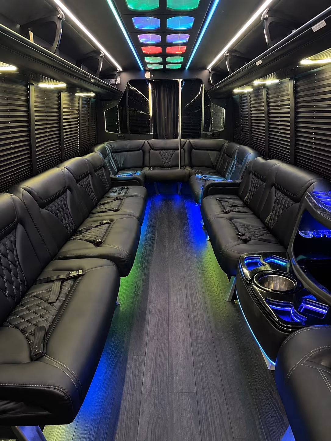 jacksonville 20 passenger party bus interior
