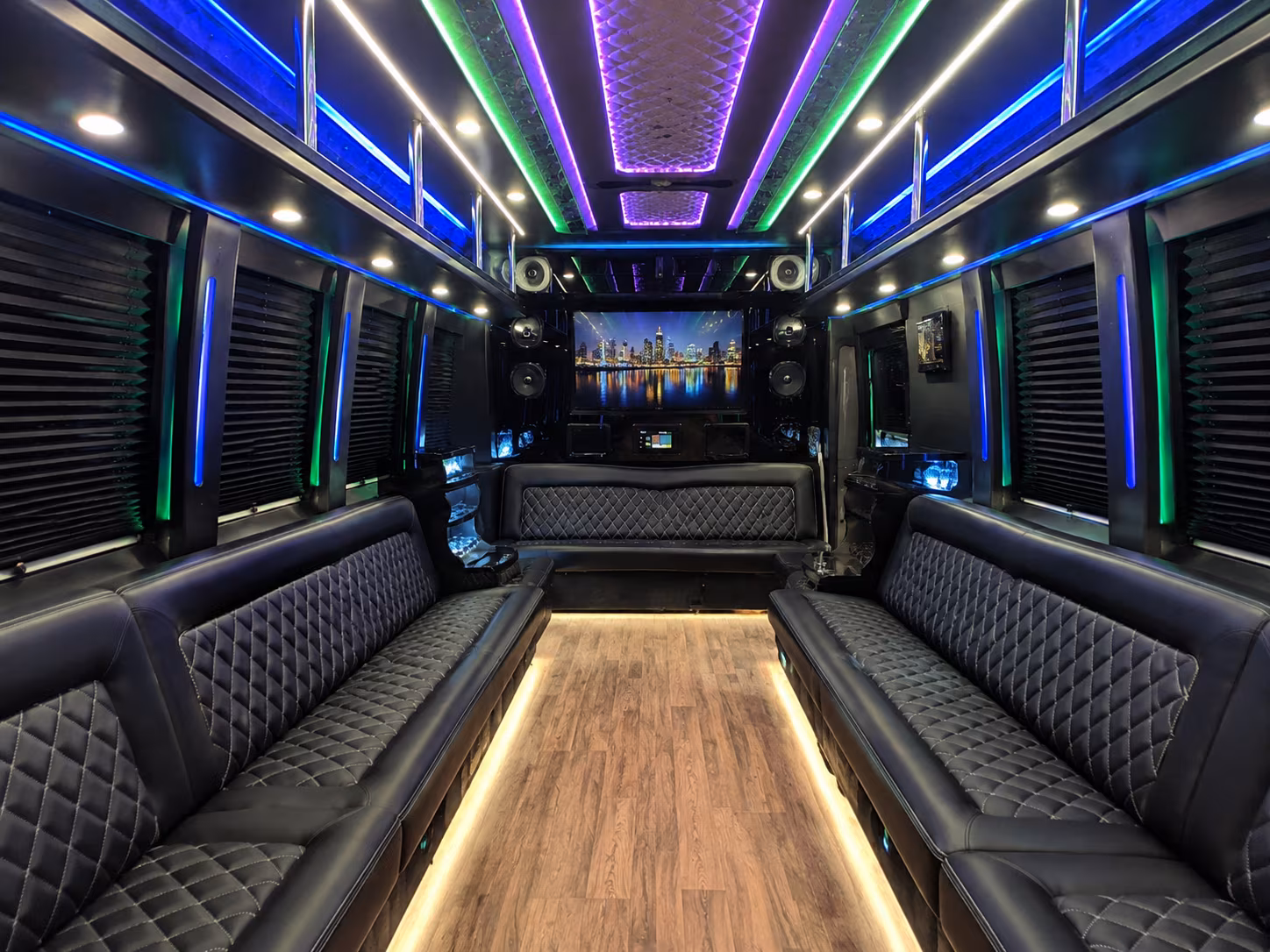 jacksonville 25 passenger party bus interior