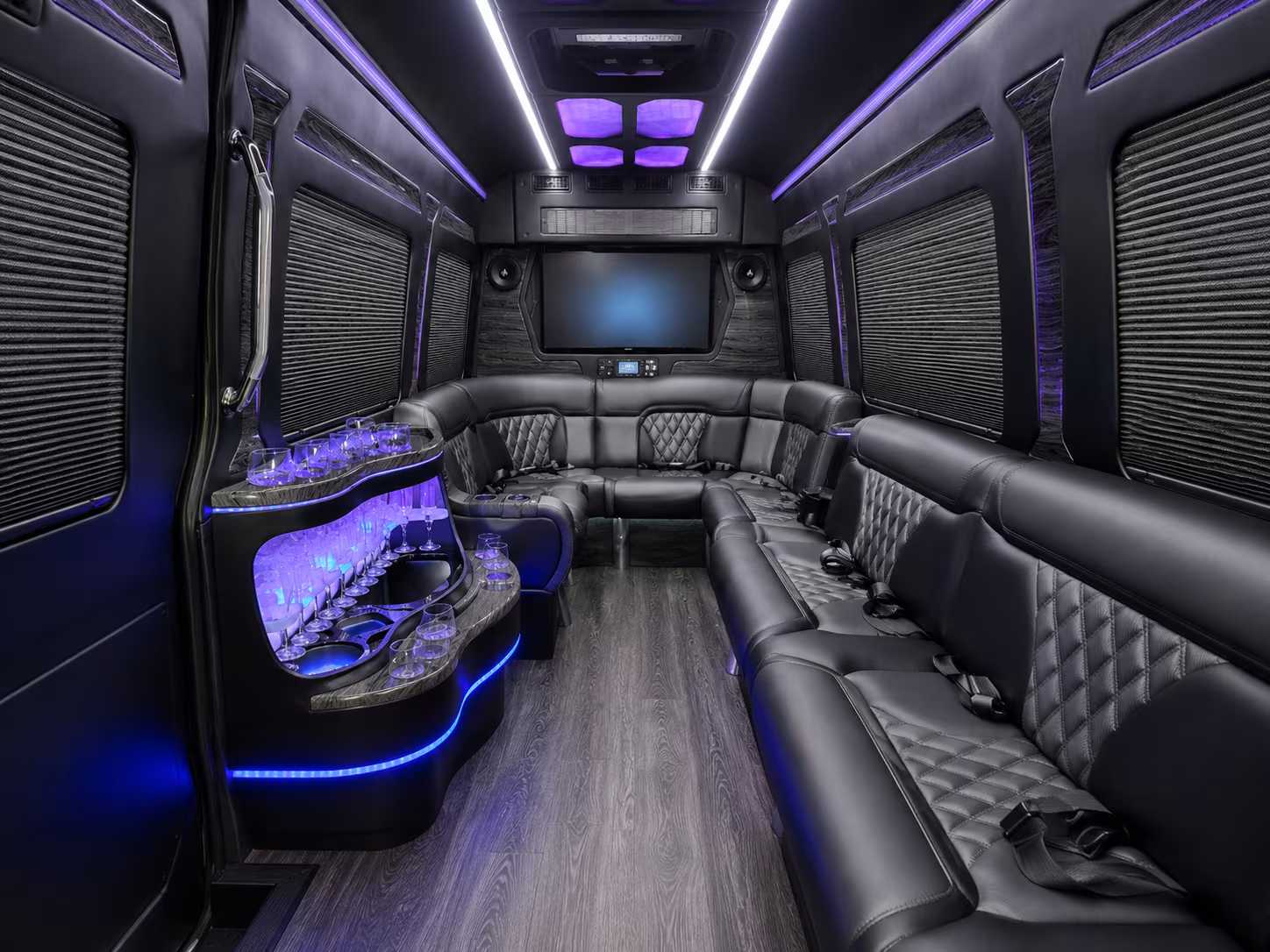 jacksonville 40 passenger party bus interior